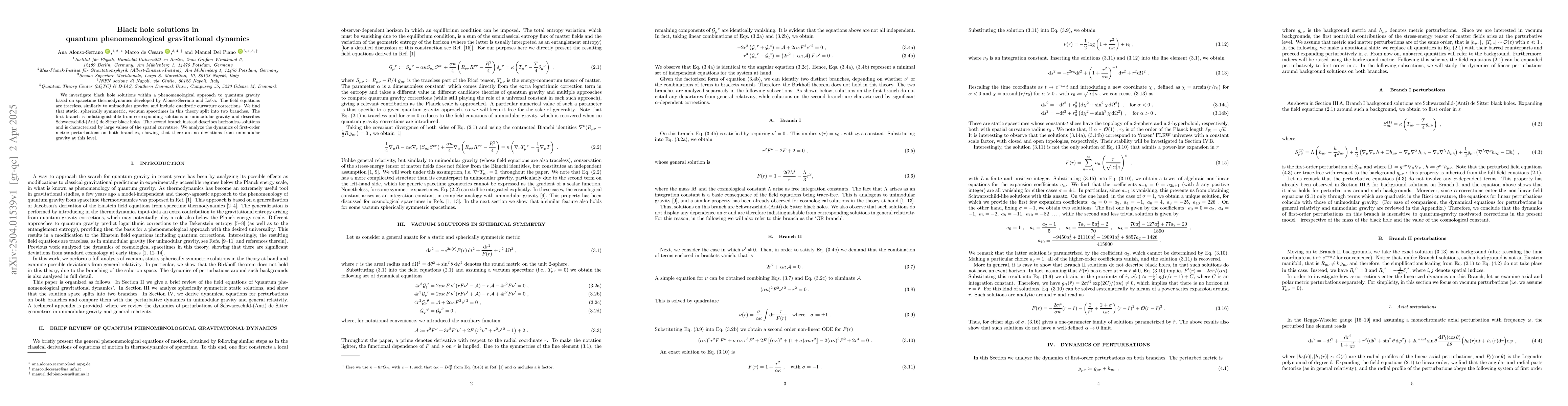 Thumbnail for Black hole solutions in quantum phenomenological gravitational dynamics