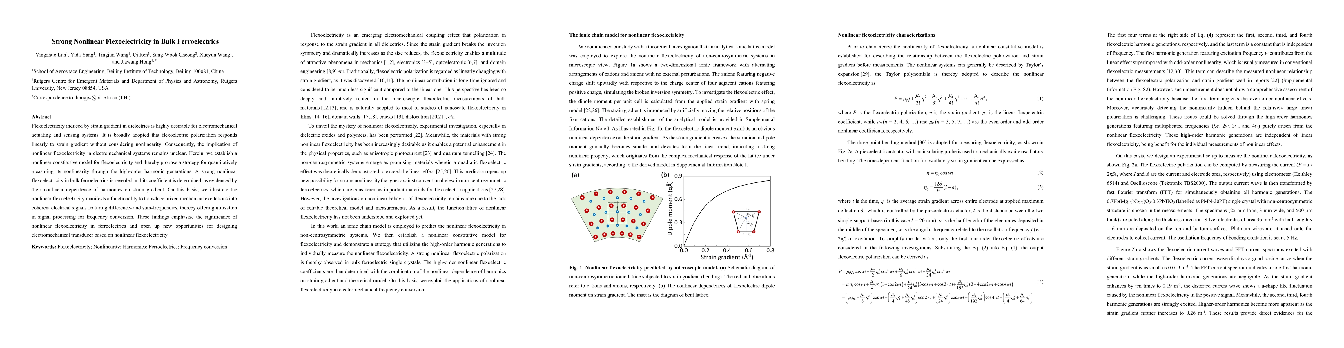 Thumbnail for Strong Nonlinear Flexoelectricity in Bulk Ferroelectrics