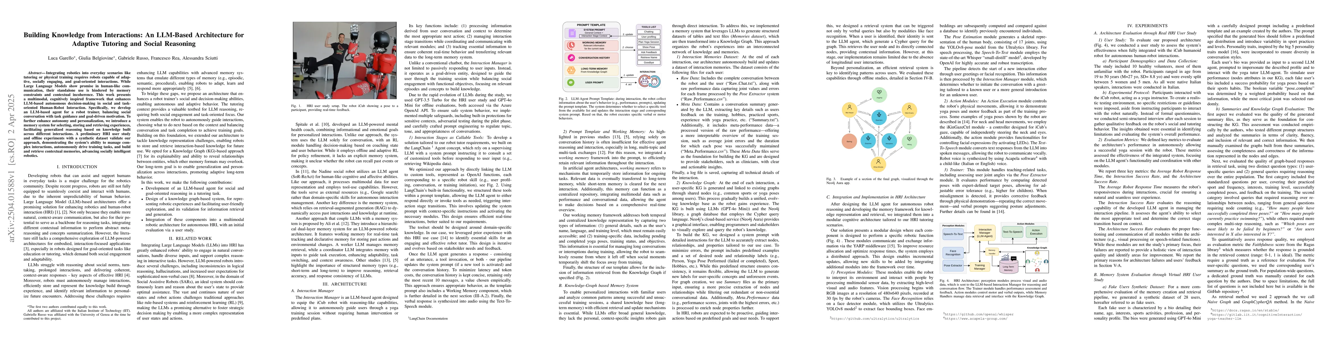 Thumbnail for Building Knowledge from Interactions: An LLM-Based Architecture for
  Adaptive Tutoring and Social Reasoning