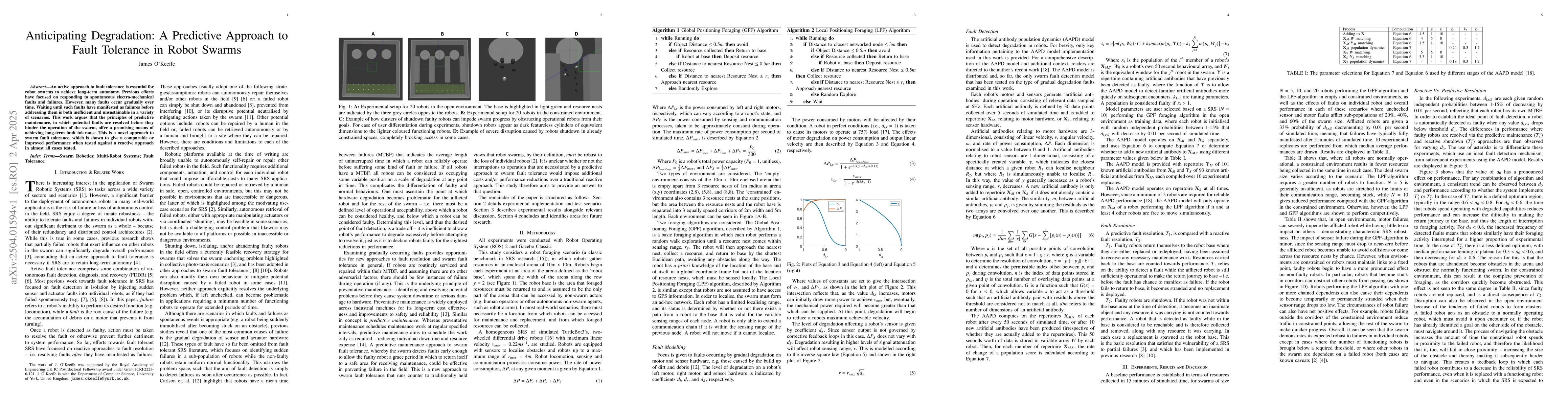 Thumbnail for Anticipating Degradation: A Predictive Approach to Fault Tolerance in
  Robot Swarms