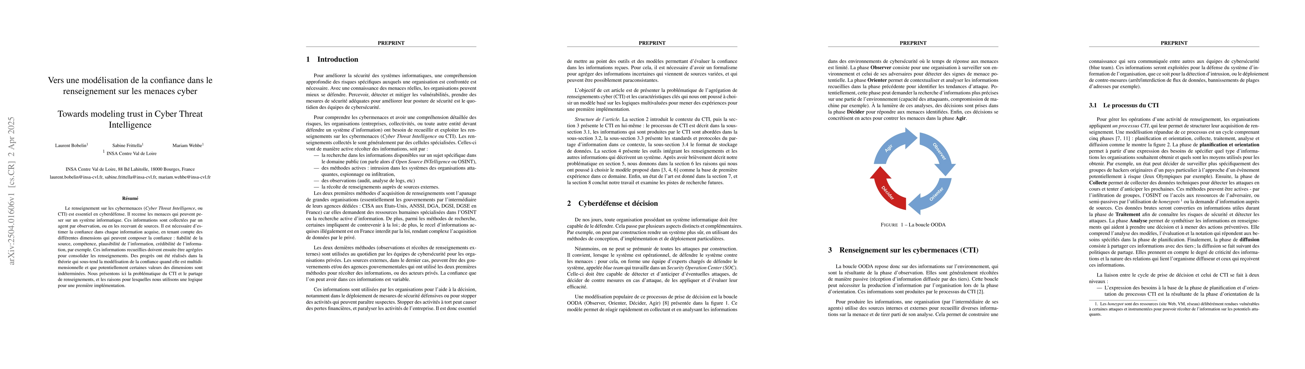 Thumbnail for Vers une modélisation de la confiance dans le renseignement sur les
  menaces cyber