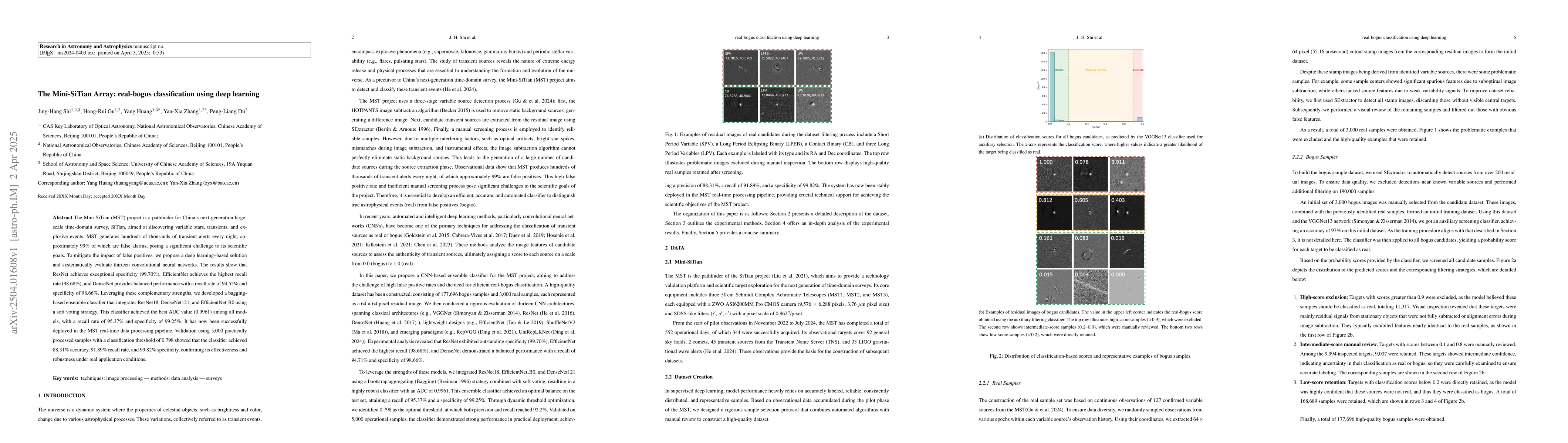 Thumbnail for The Mini-SiTian Array: real-bogus classification using deep learning
