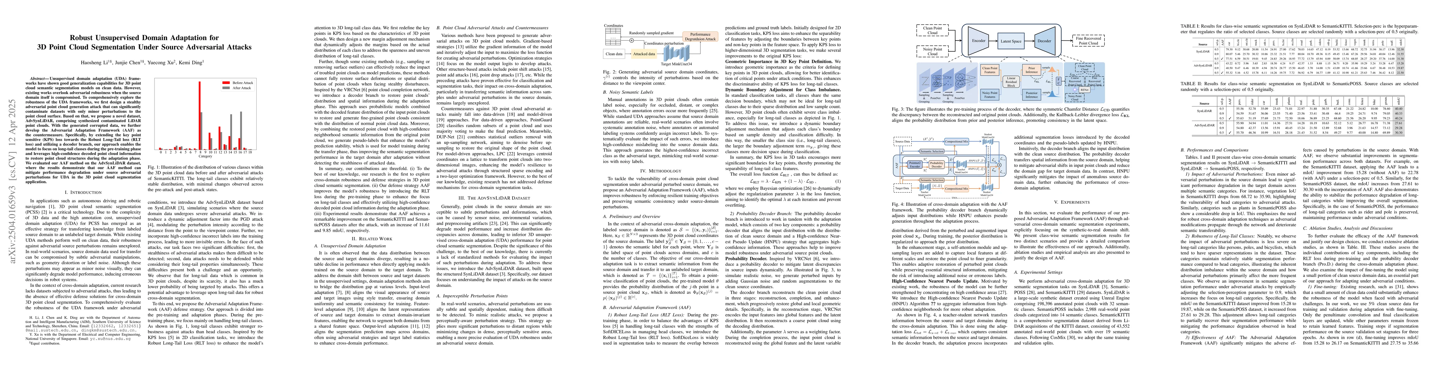 Thumbnail for Robust Unsupervised Domain Adaptation for 3D Point Cloud Segmentation
  Under Source Adversarial Attacks