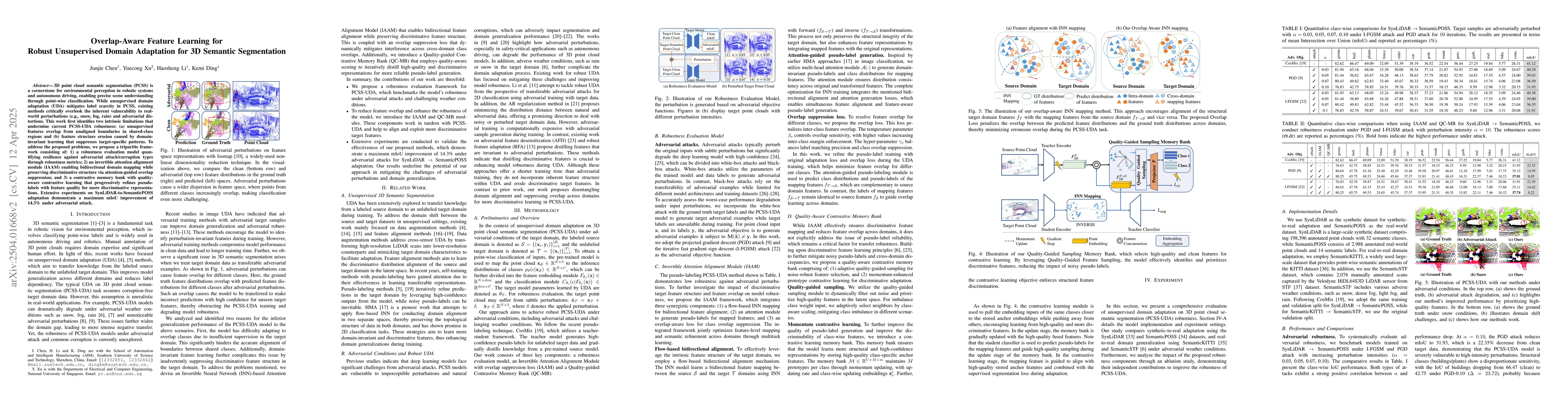 Thumbnail for Overlap-Aware Feature Learning for Robust Unsupervised Domain Adaptation
  for 3D Semantic Segmentation