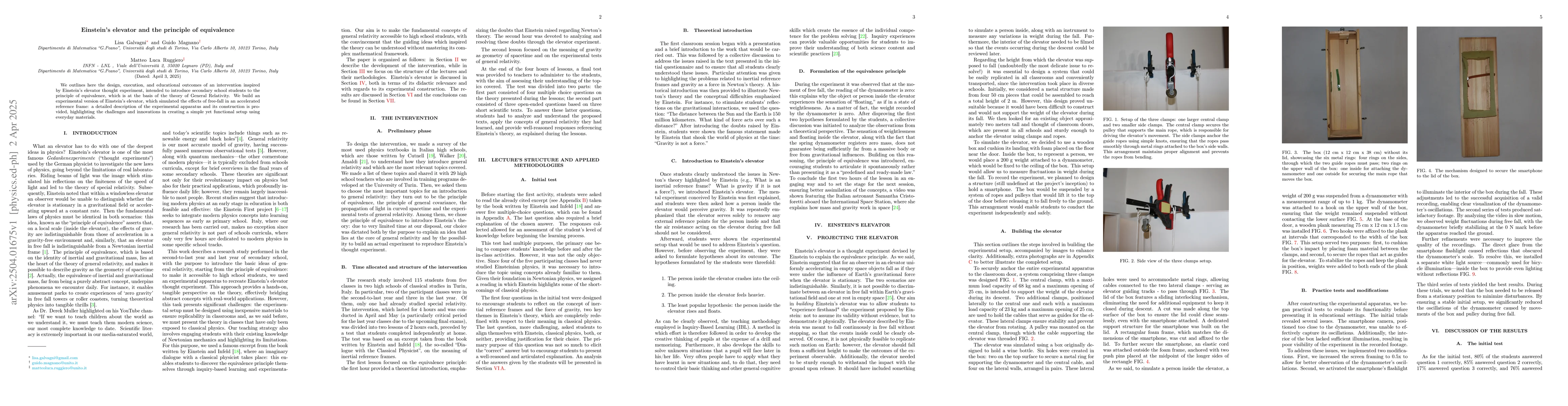 Thumbnail for Einstein's elevator and the principle of equivalence