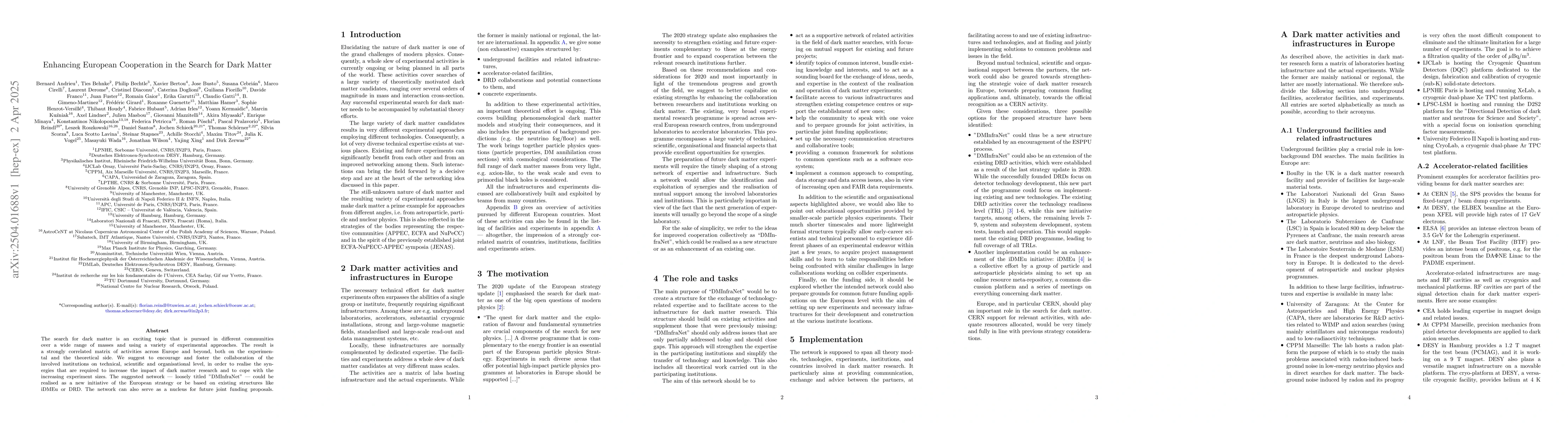 Thumbnail for Enhancing European Cooperation in the Search for Dark Matter