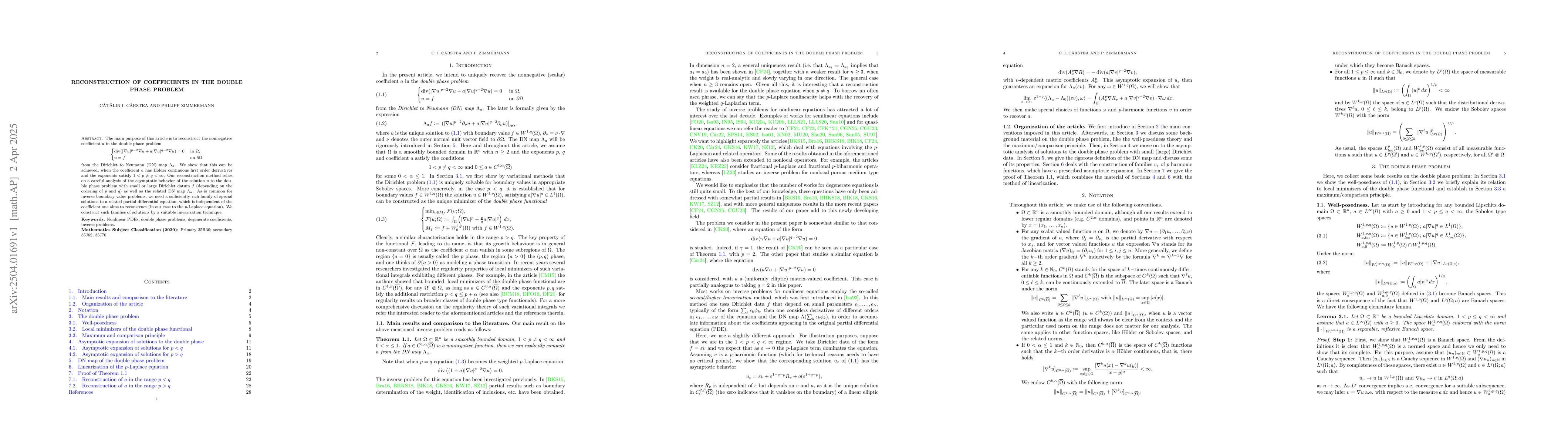 Thumbnail for Reconstruction of coefficients in the double phase problem