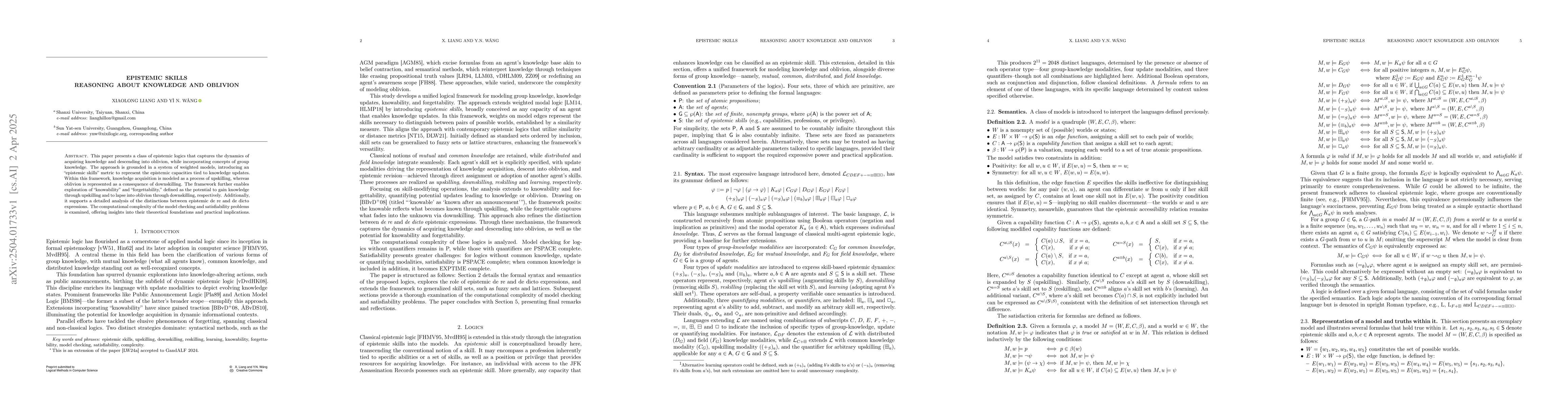 Thumbnail for Epistemic Skills: Reasoning about Knowledge and Oblivion