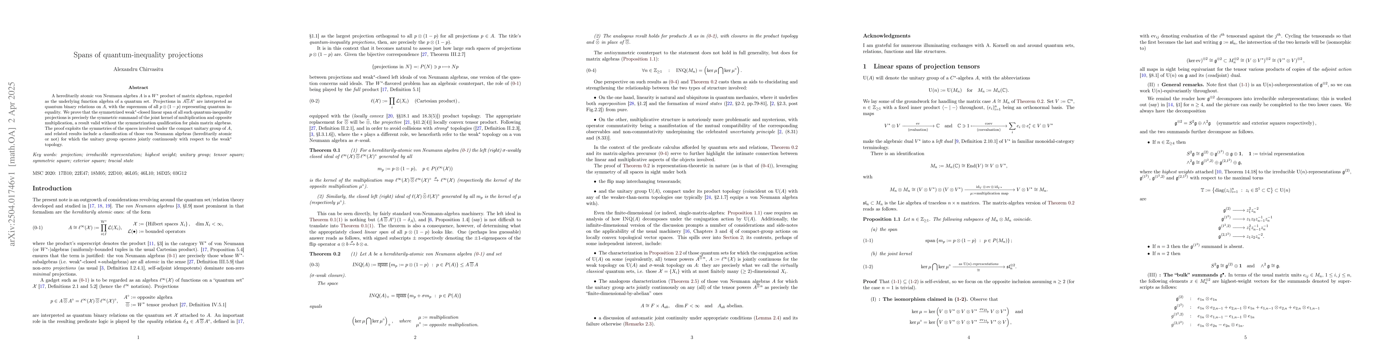 Thumbnail for Spans of quantum-inequality projections
