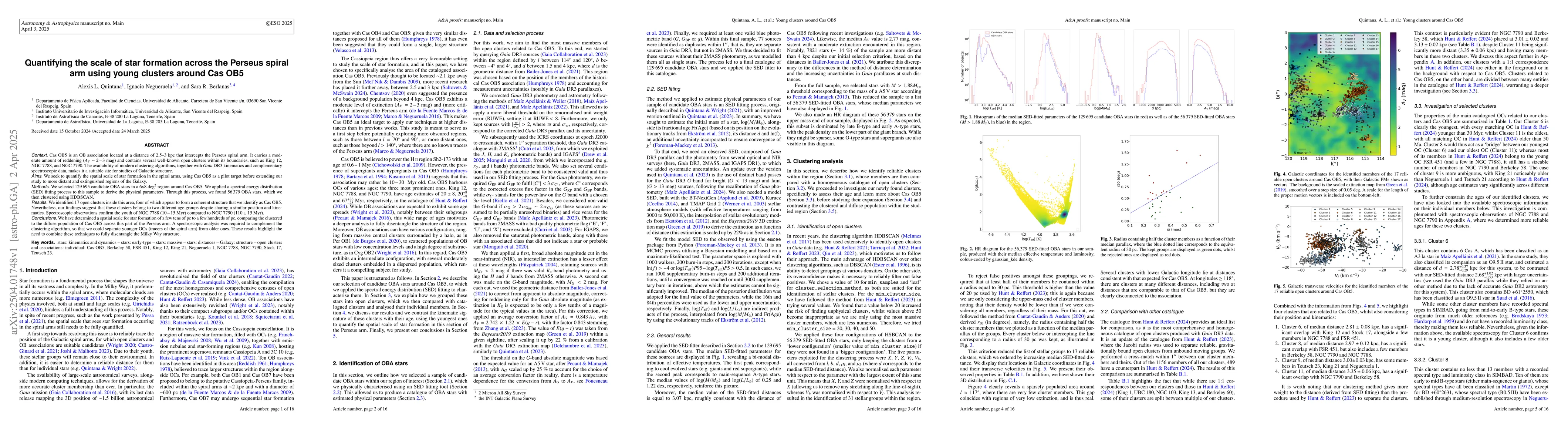 Thumbnail for Quantifying the scale of star formation across the Perseus spiral arm
  using young clusters around Cas OB5