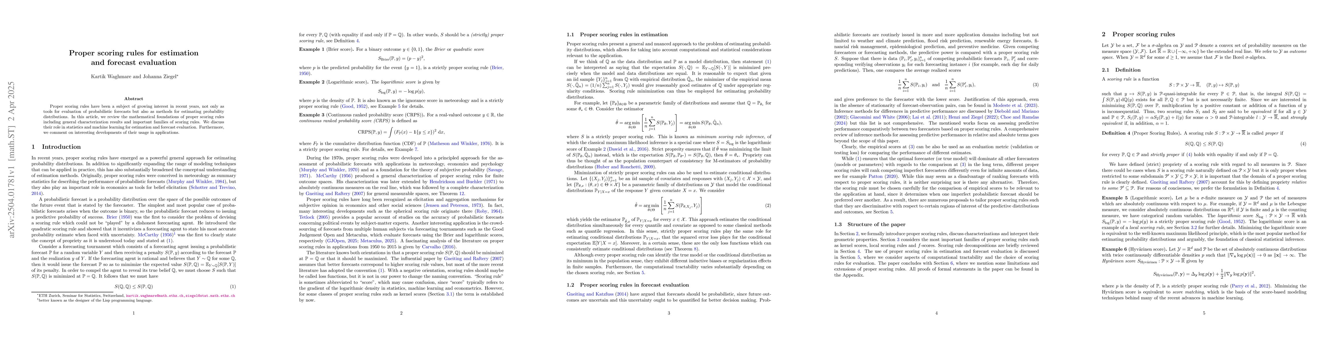 Thumbnail for Proper scoring rules for estimation and forecast evaluation