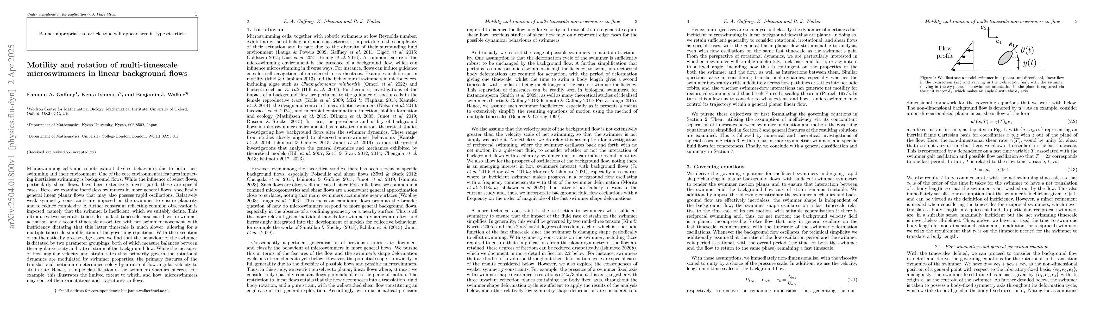 Thumbnail for Motility and rotation of multi-timescale microswimmers in linear
  background flows