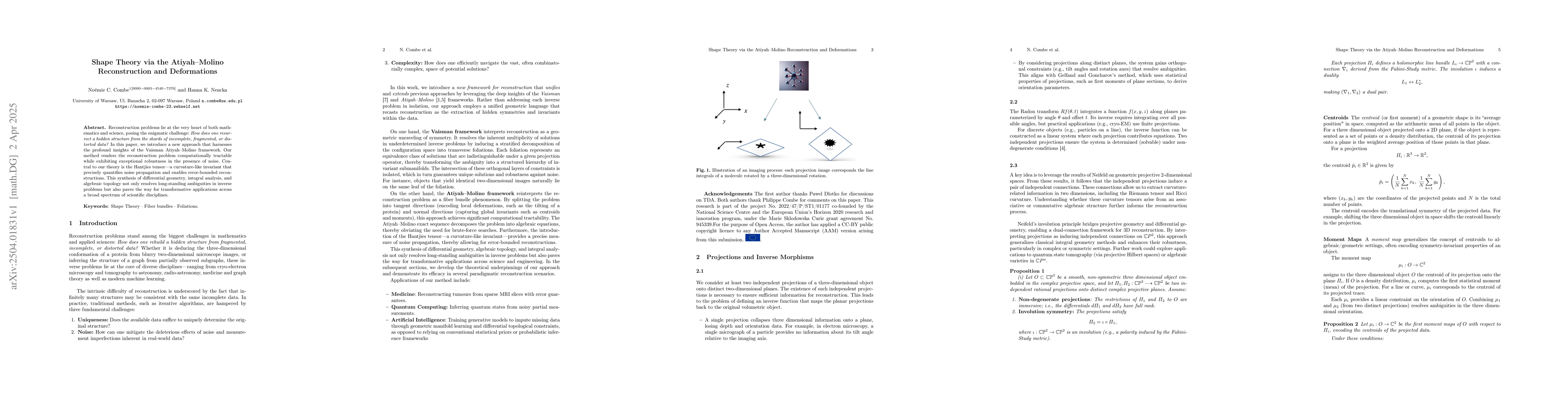 Thumbnail for Shape Theory via the Atiyah--Molino Reconstruction and Deformations