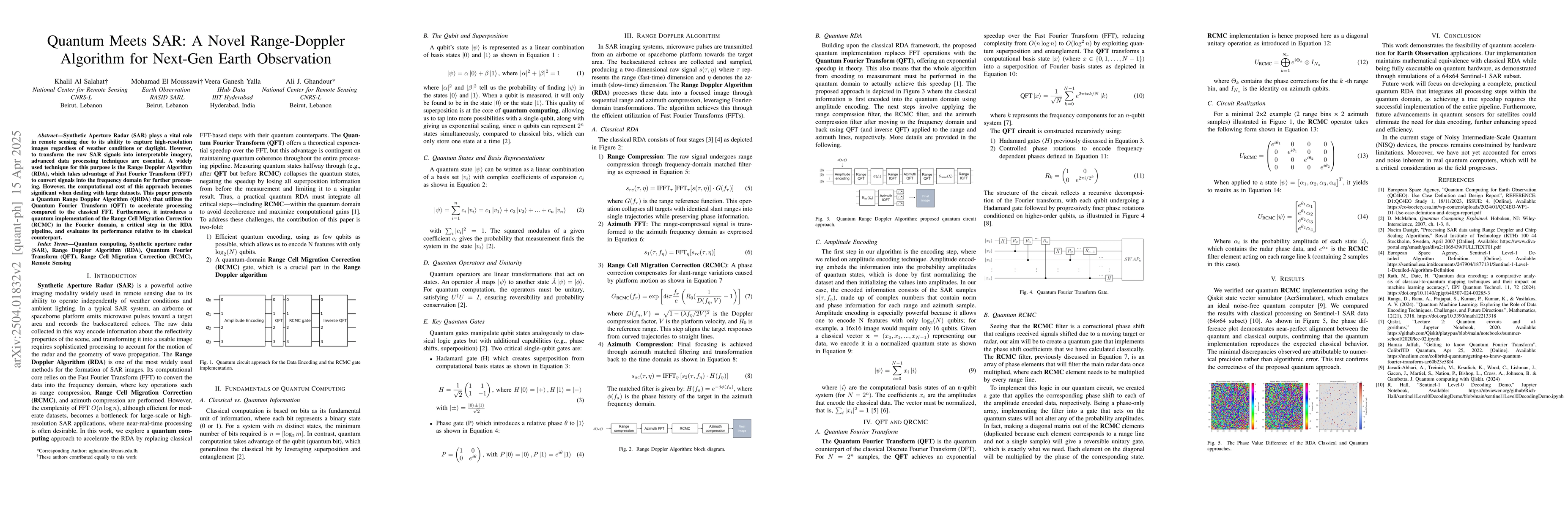 Thumbnail for Quantum Meets SAR: A Novel Range-Doppler Algorithm for Next-Gen Earth
  Observation