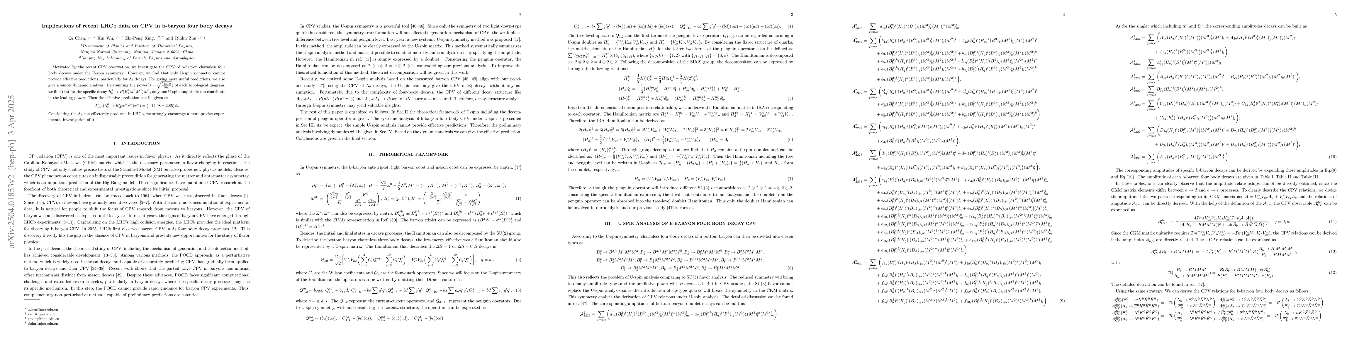 Thumbnail for Implications of recent LHCb data on CPV in b-baryon four body decays