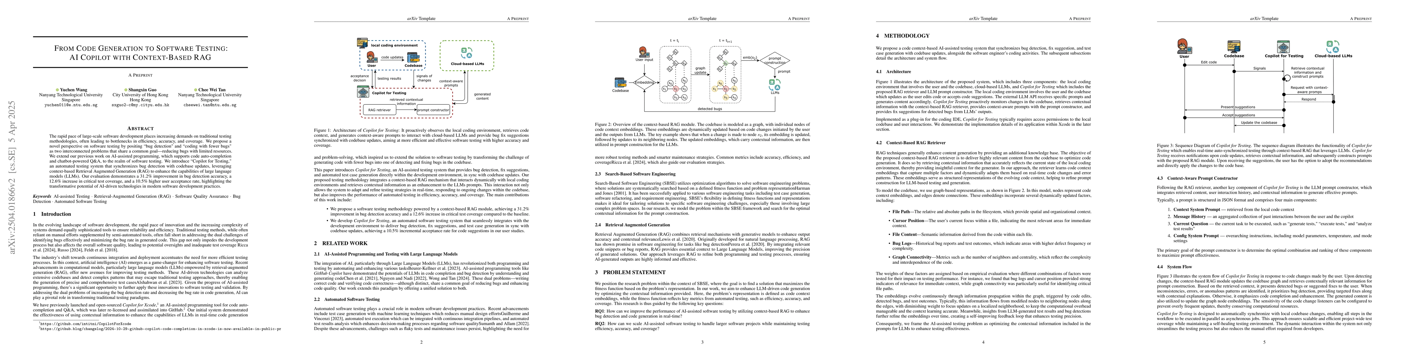 Thumbnail for From Code Generation to Software Testing: AI Copilot with Context-Based
  RAG
