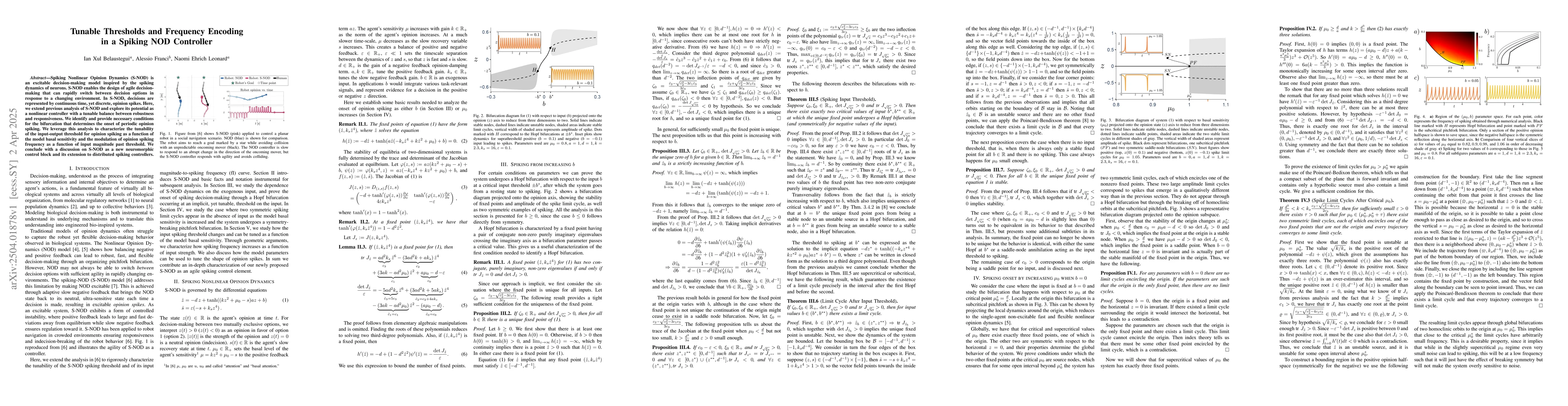 Thumbnail for Tunable Thresholds and Frequency Encoding in a Spiking NOD Controller