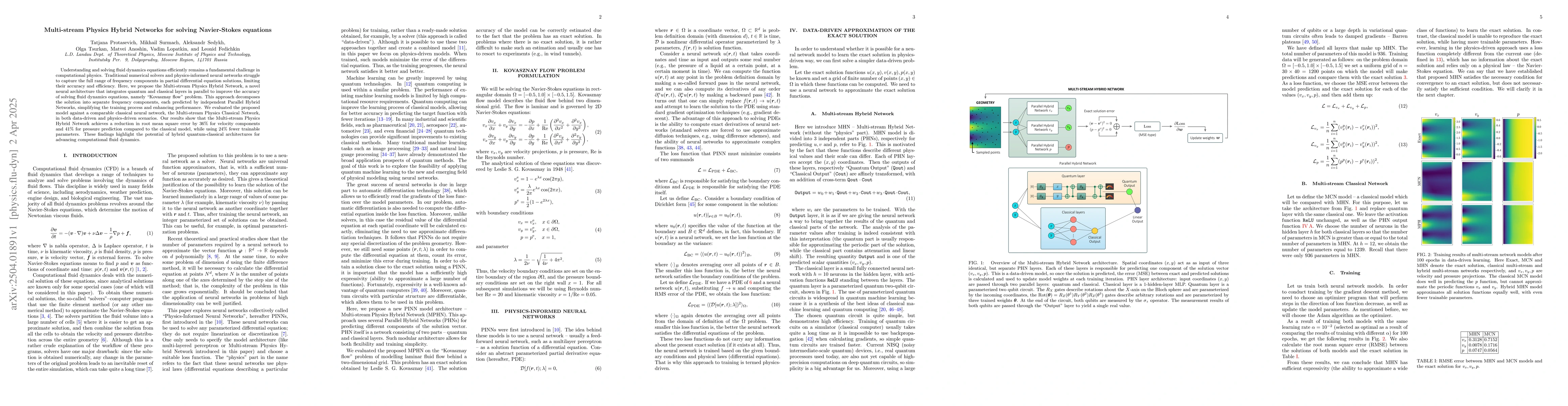Thumbnail for Multi-stream Physics Hybrid Networks for solving Navier-Stokes equations