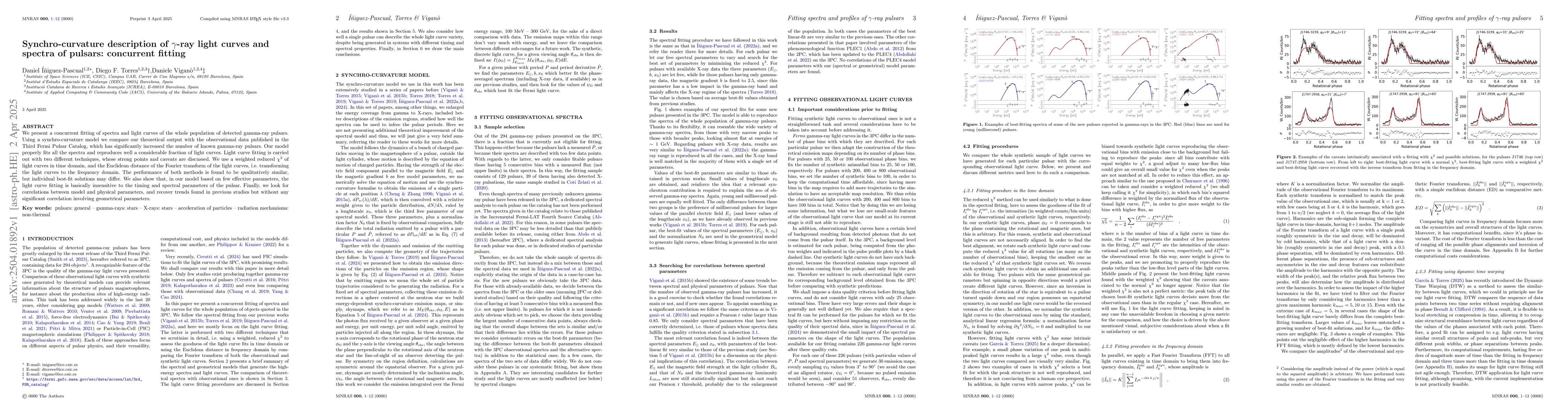 Thumbnail for Synchro-curvature description of γ-ray light curves and spectra
  of pulsars: concurrent fitting