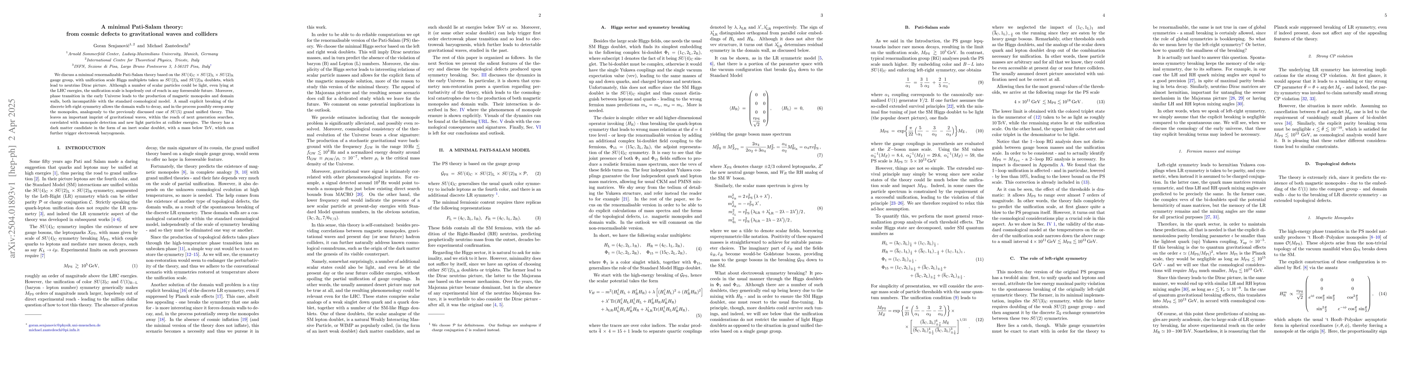 Thumbnail for A minimal Pati-Salam theory: from cosmic defects to gravitational waves
  and colliders