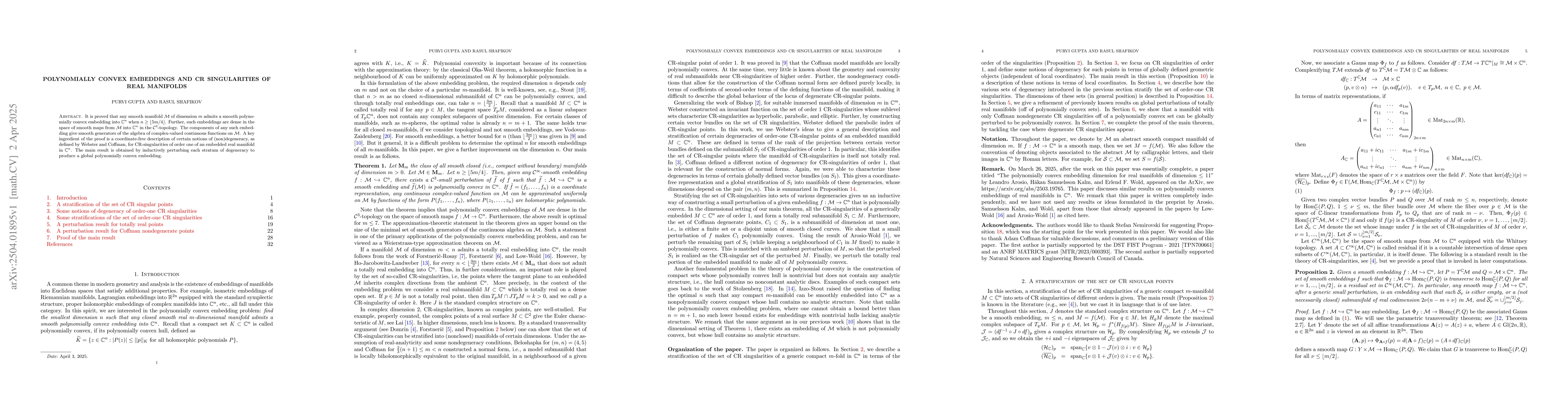 Thumbnail for Polynomially convex embeddings and CR singularities of real manifolds