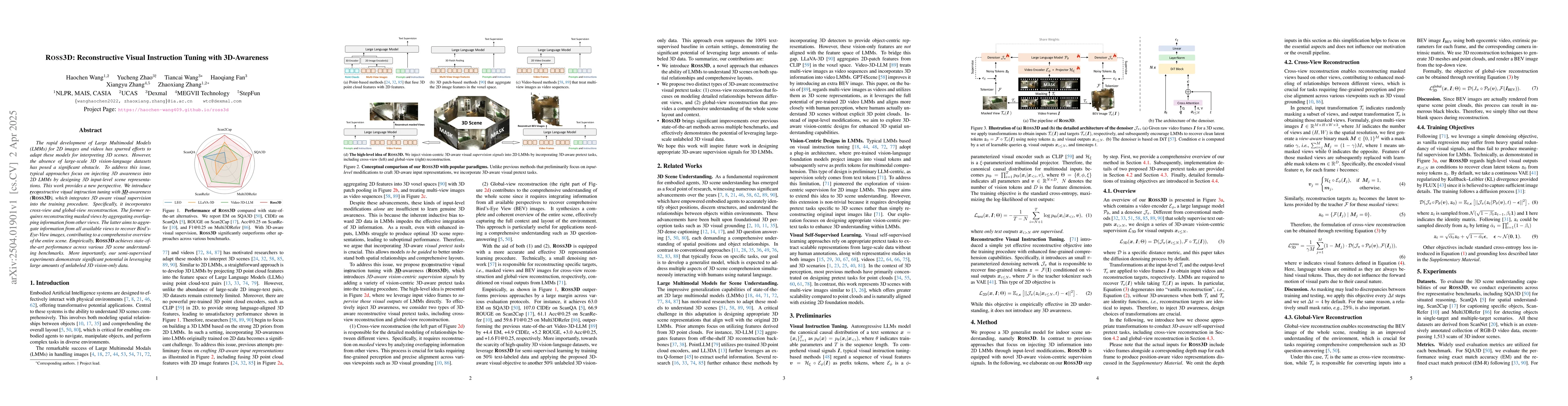 Thumbnail for Ross3D: Reconstructive Visual Instruction Tuning with 3D-Awareness