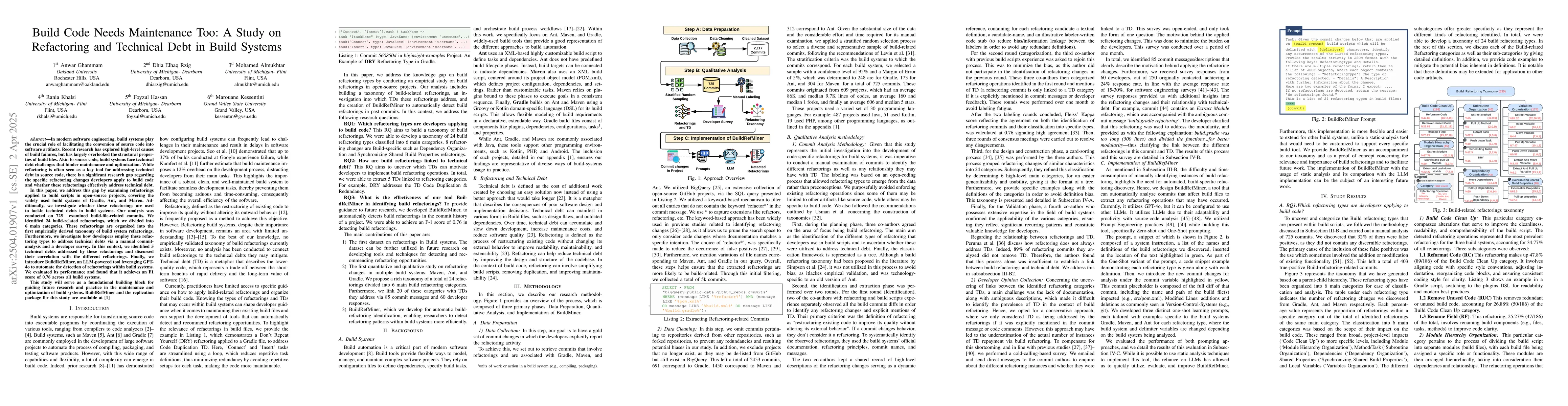 Thumbnail for Build Code Needs Maintenance Too: A Study on Refactoring and Technical
  Debt in Build Systems