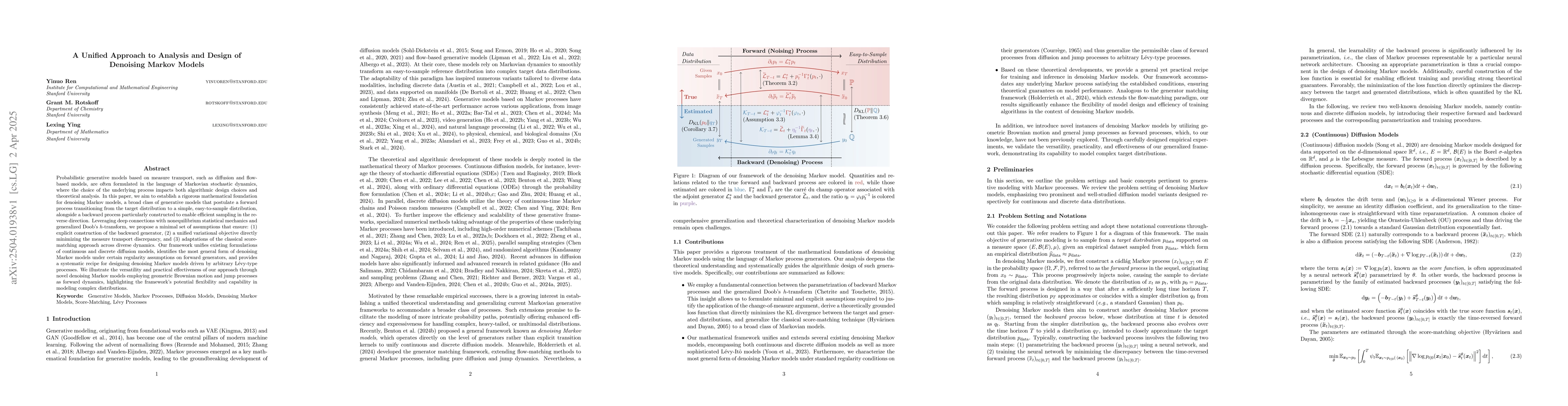 Thumbnail for A Unified Approach to Analysis and Design of Denoising Markov Models