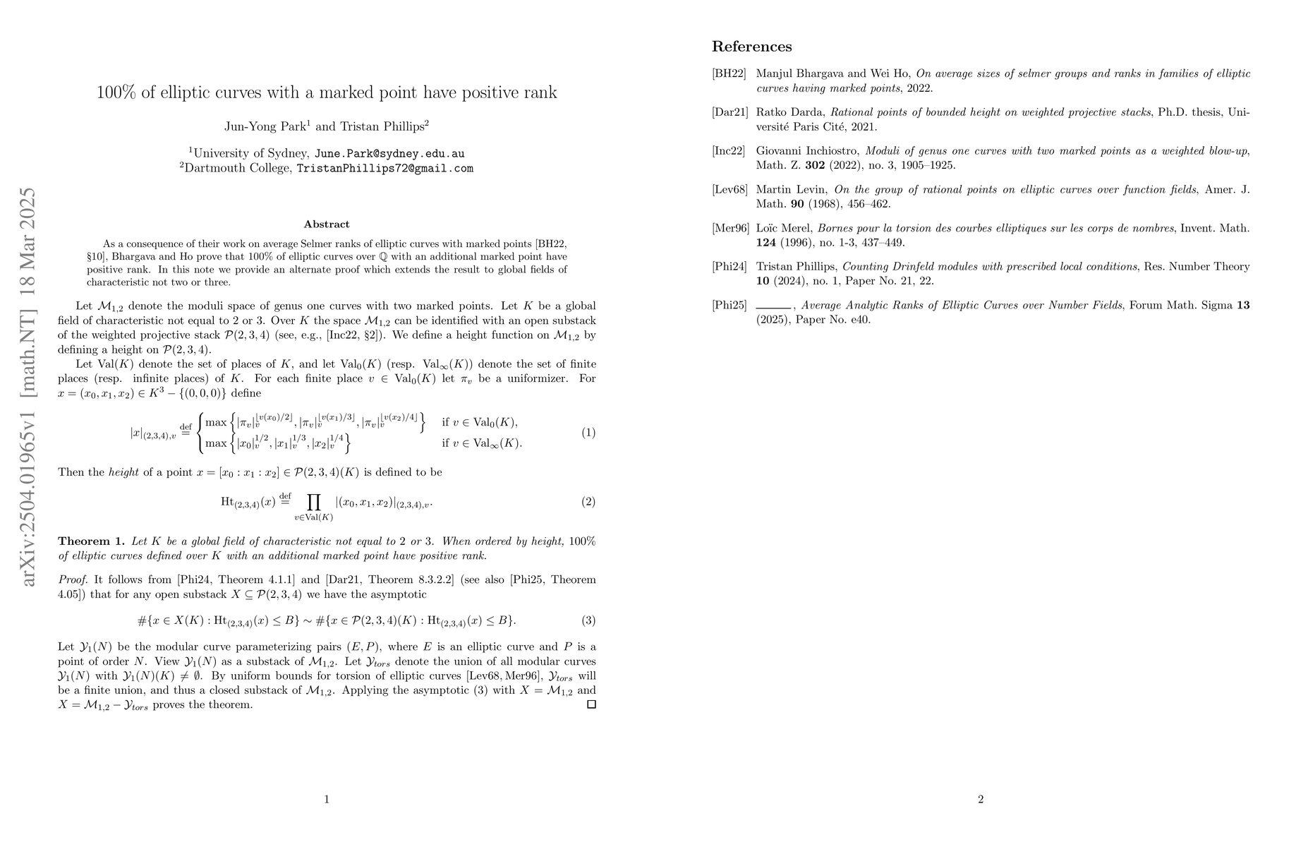 Thumbnail for 100% of elliptic curves with a marked point have positive rank
