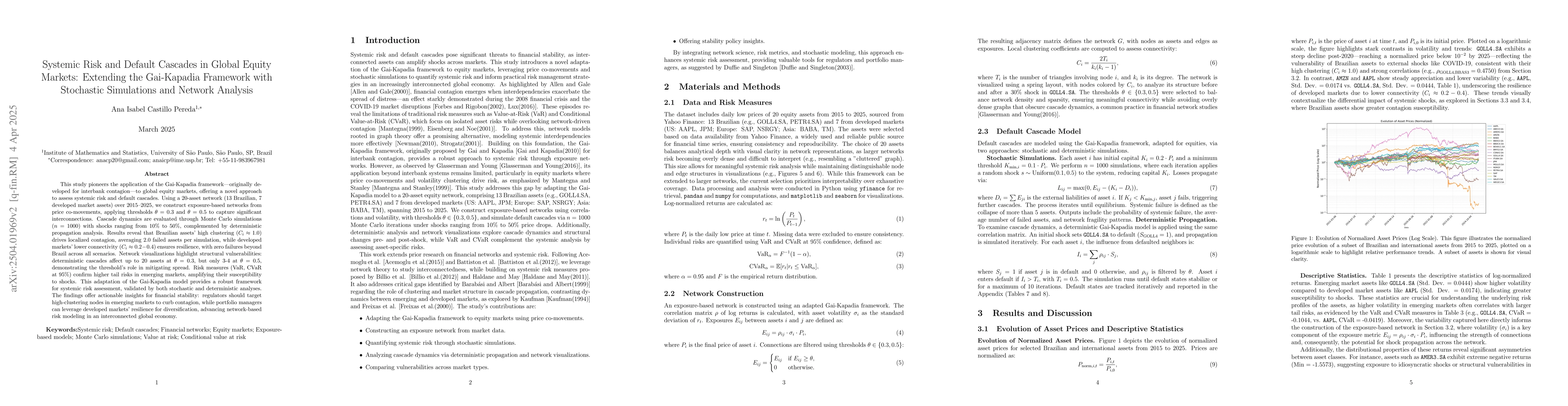 Thumbnail for Systemic Risk and Default Cascades in Global Equity Markets: Extending
  the Gai-Kapadia Framework with Stochastic Simulations and Network Analysis