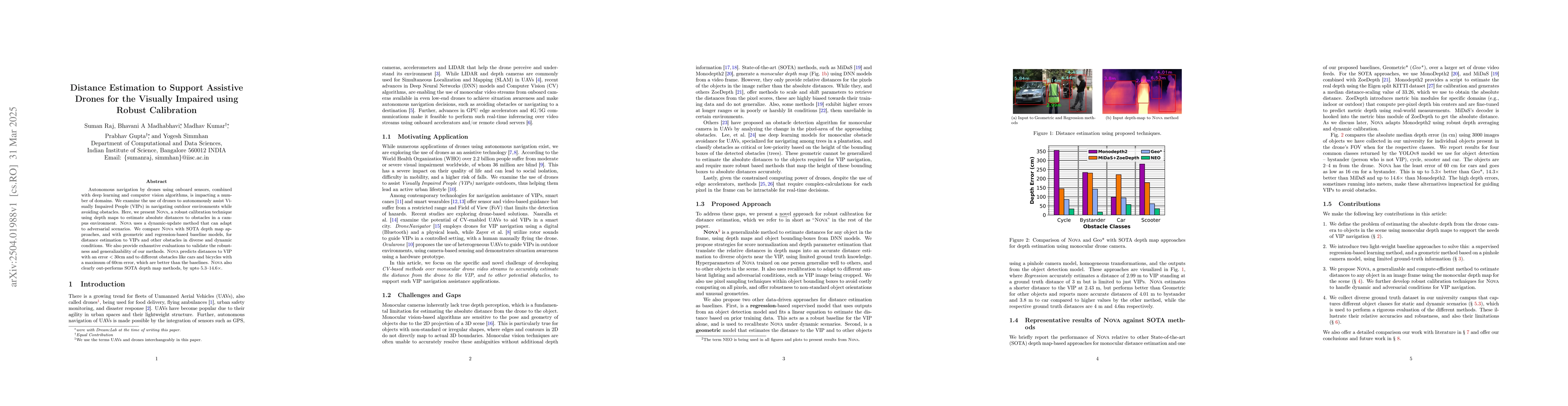 Thumbnail for Distance Estimation to Support Assistive Drones for the Visually
  Impaired using Robust Calibration