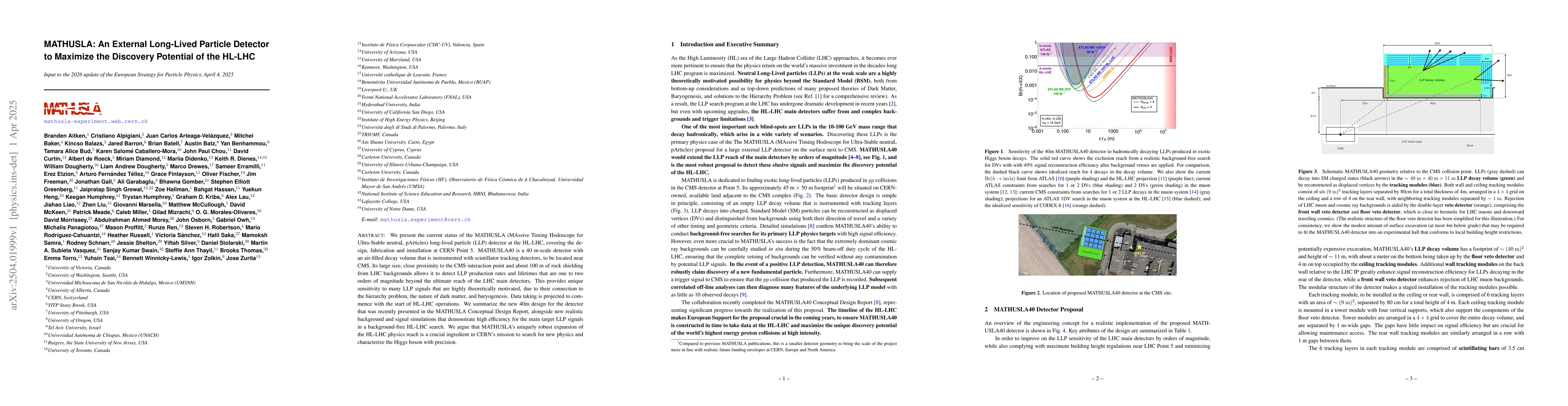Thumbnail for MATHUSLA: An External Long-Lived Particle Detector to Maximize the
  Discovery Potential of the HL-LHC
