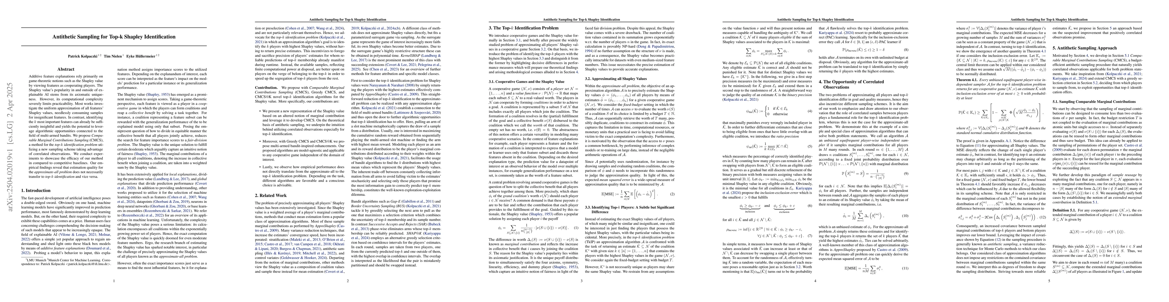 Thumbnail for Antithetic Sampling for Top-k Shapley Identification