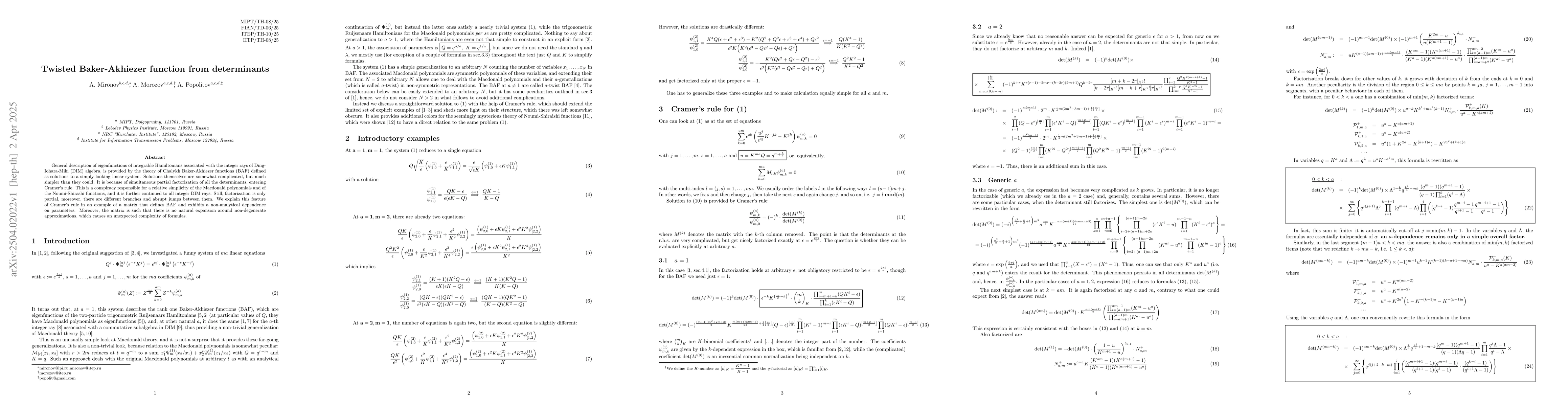 Thumbnail for Twisted Baker-Akhiezer function from determinants