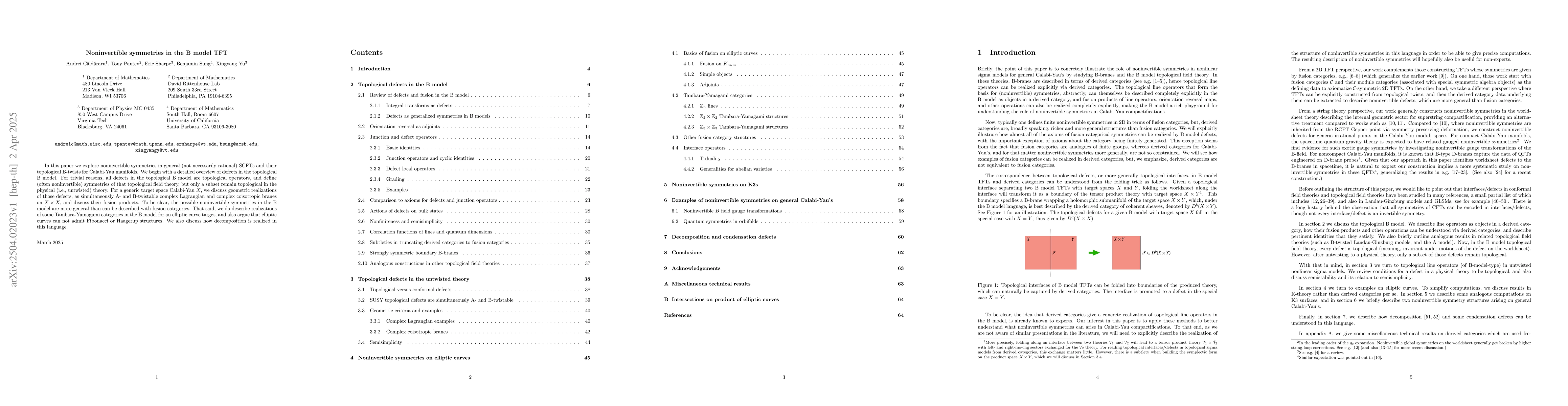 Thumbnail for Noninvertible symmetries in the B model TFT