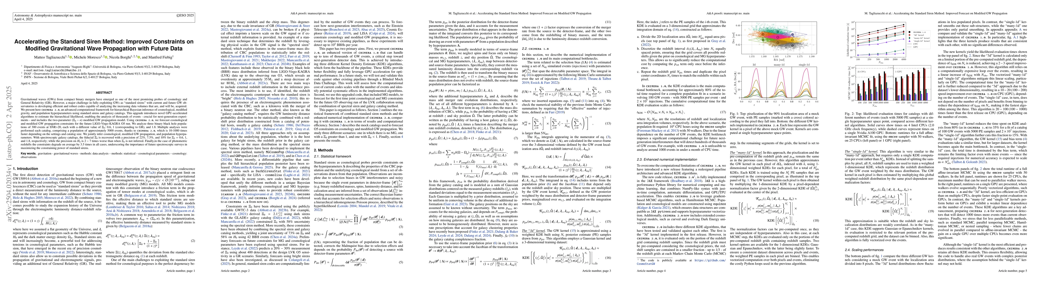 Thumbnail for Accelerating the Standard Siren Method: Improved Constraints on Modified
  Gravitational Wave Propagation with Future Data