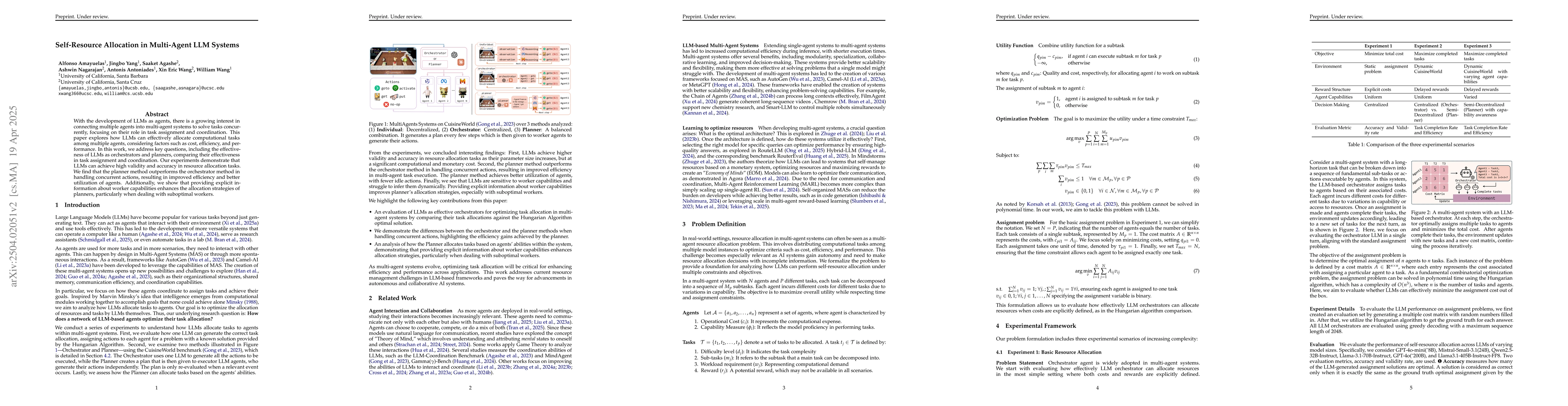 Thumbnail for Self-Resource Allocation in Multi-Agent LLM Systems