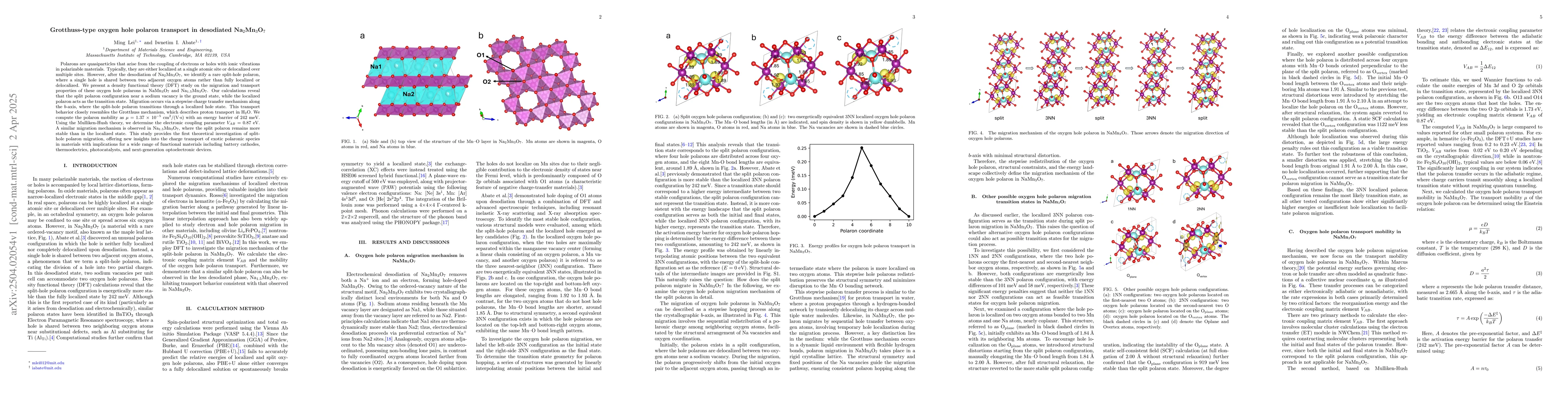Thumbnail for Grotthuss-type oxygen hole polaron transport in desodiated
  Na$_{2}$Mn$_3$O$_7$