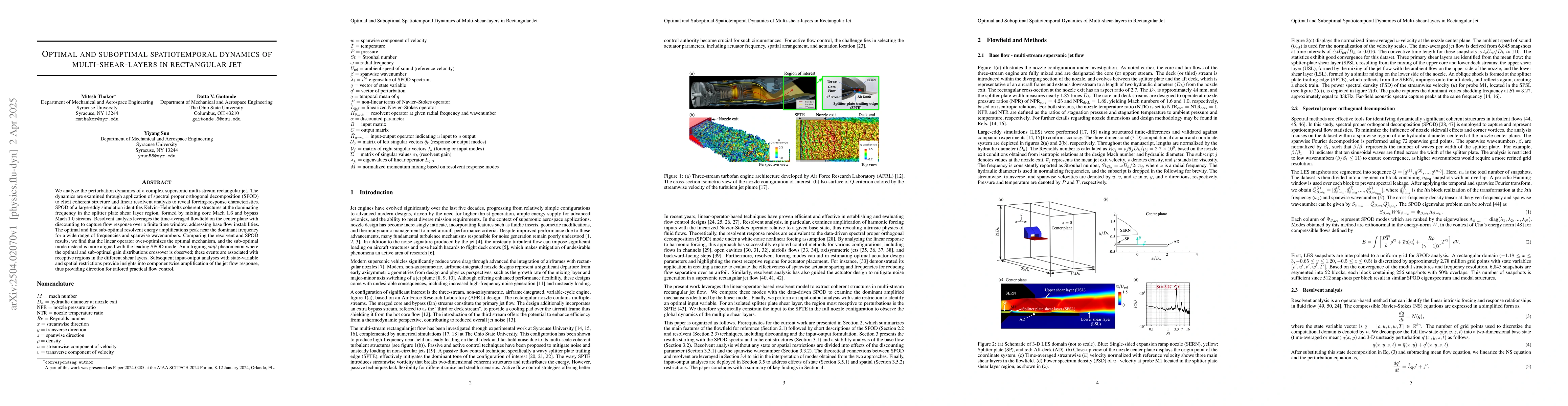 Thumbnail for Optimal and suboptimal spatiotemporal dynamics of multi-shear-layers in
  rectangular jet