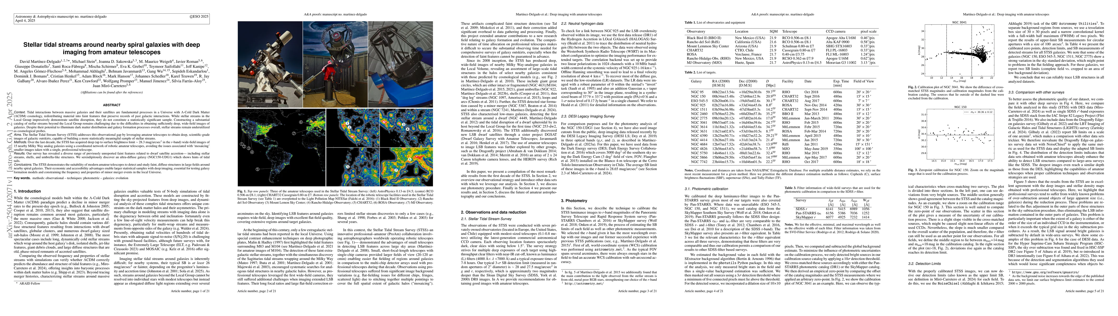 Thumbnail for Stellar tidal streams around nearby spiral galaxies with deep imaging
  from amateur telescopes