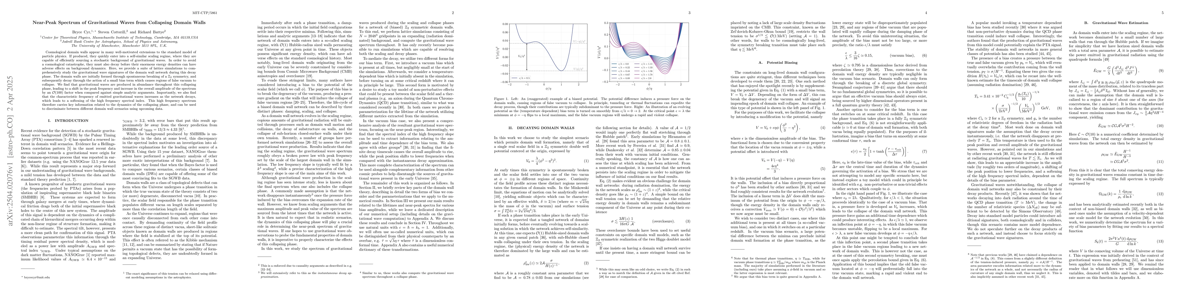 Thumbnail for Near-Peak Spectrum of Gravitational Waves from Collapsing Domain Walls