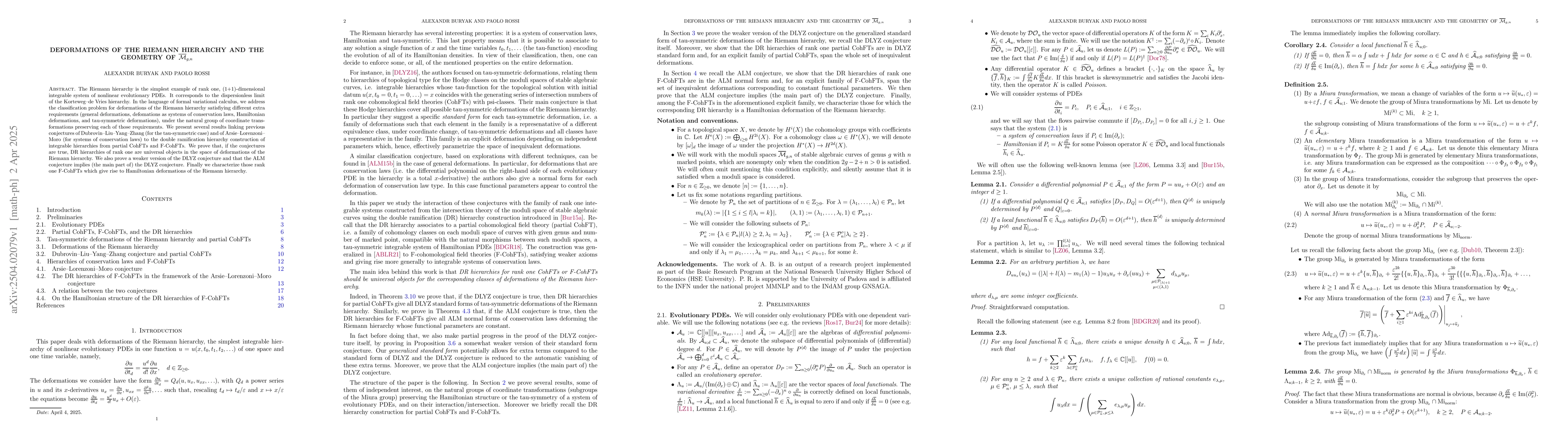 Thumbnail for Deformations of the Riemann hierarchy and the geometry of
  $\overline{\mathcal{M}}_{g,n}$