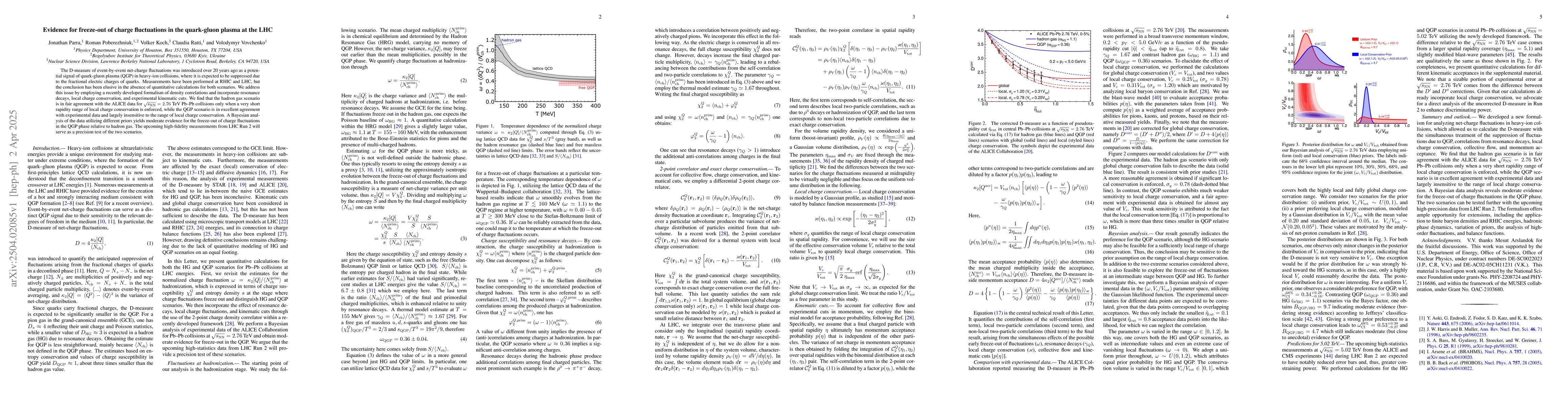 Thumbnail for Evidence for freeze-out of charge fluctuations in the quark-gluon plasma
  at the LHC