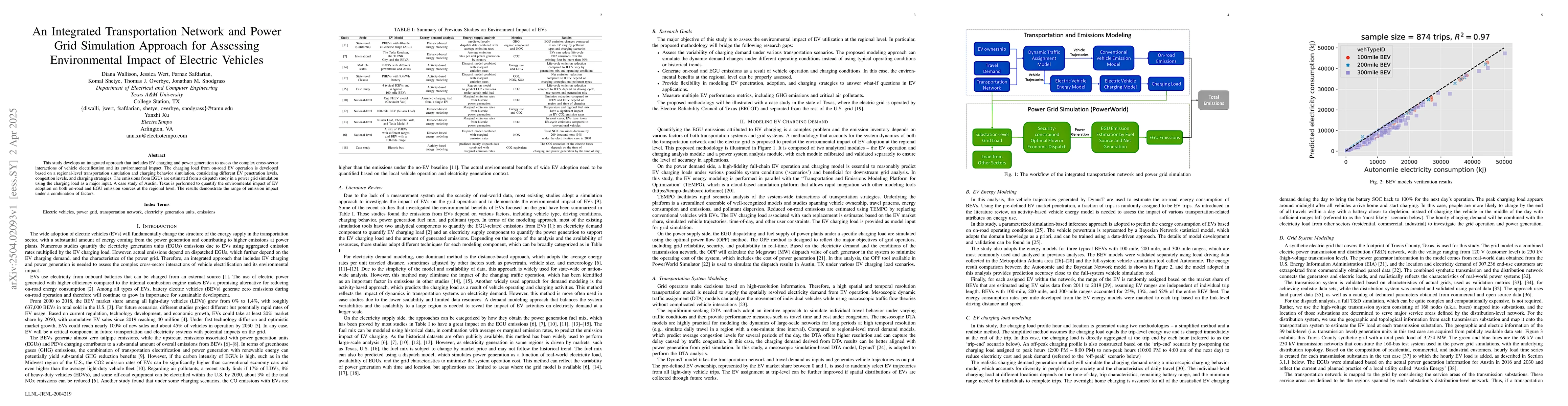 Thumbnail for An Integrated Transportation Network and Power Grid Simulation Approach
  for Assessing Environmental Impact of Electric Vehicles