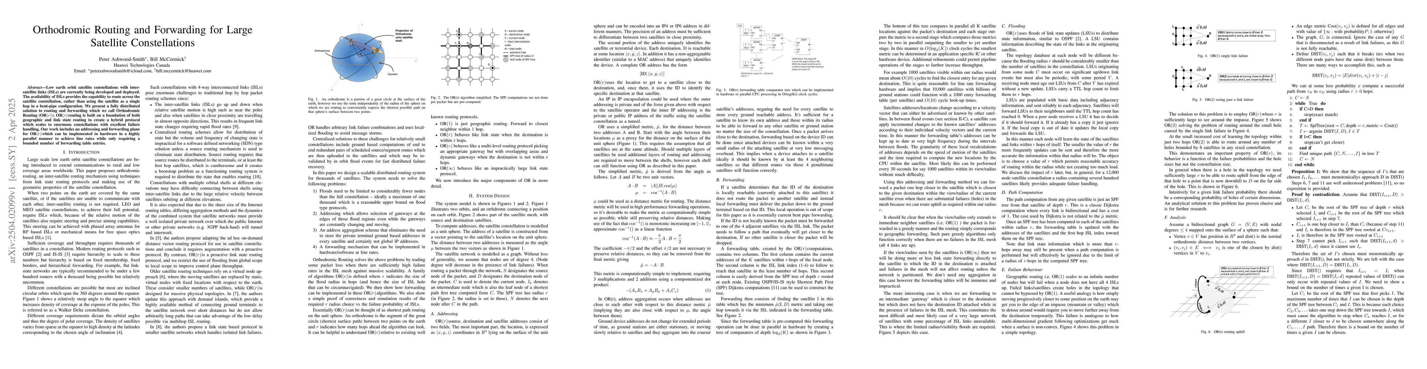 Thumbnail for Orthodromic Routing and Forwarding for Large Satellite Constellations