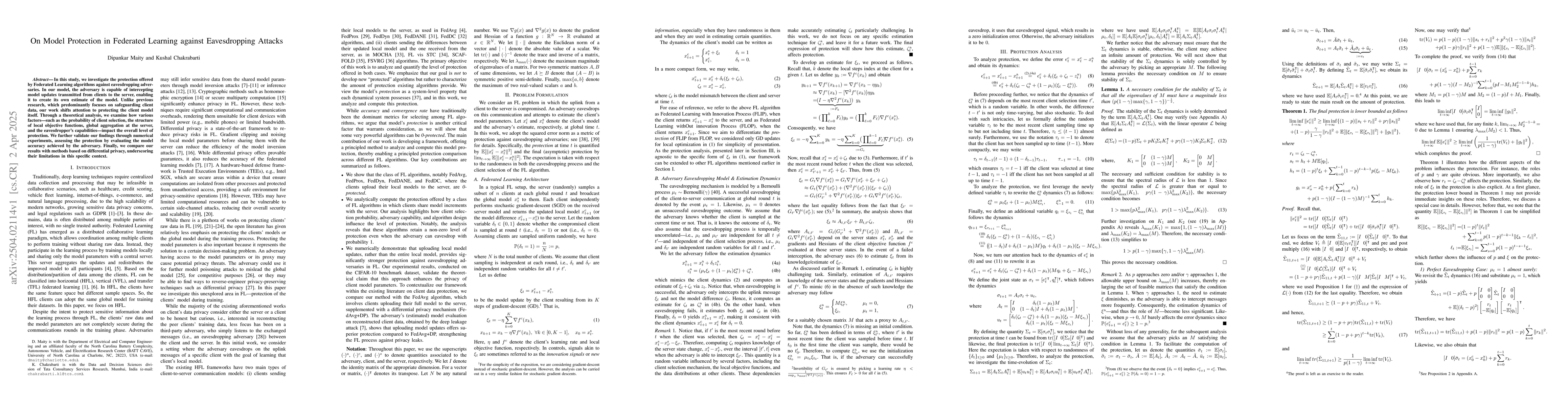 Thumbnail for On Model Protection in Federated Learning against Eavesdropping Attacks