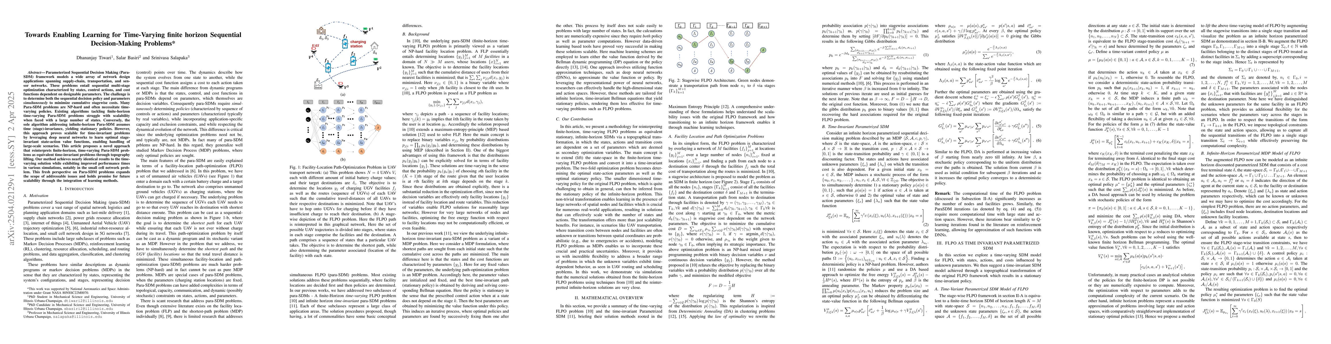 Thumbnail for Towards Enabling Learning for Time-Varying finite horizon Sequential
  Decision-Making Problems*