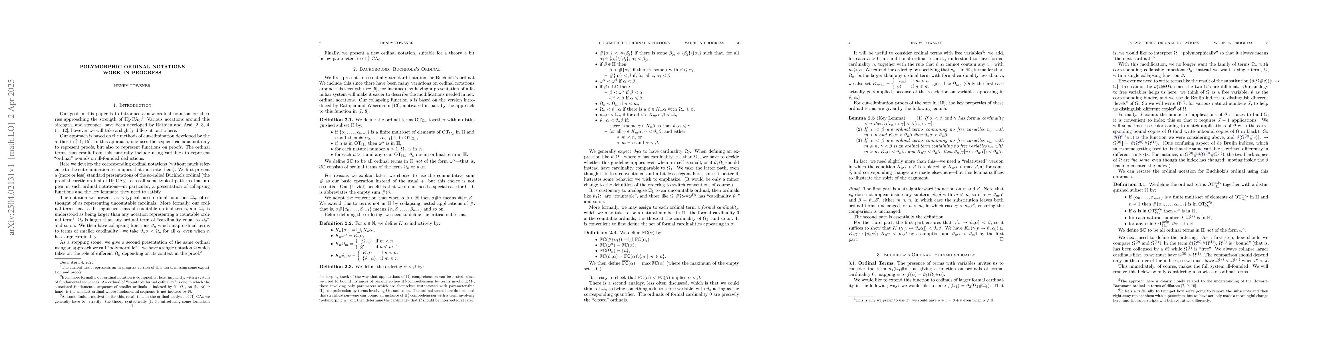 Thumbnail for Polymorphic Ordinal Notations