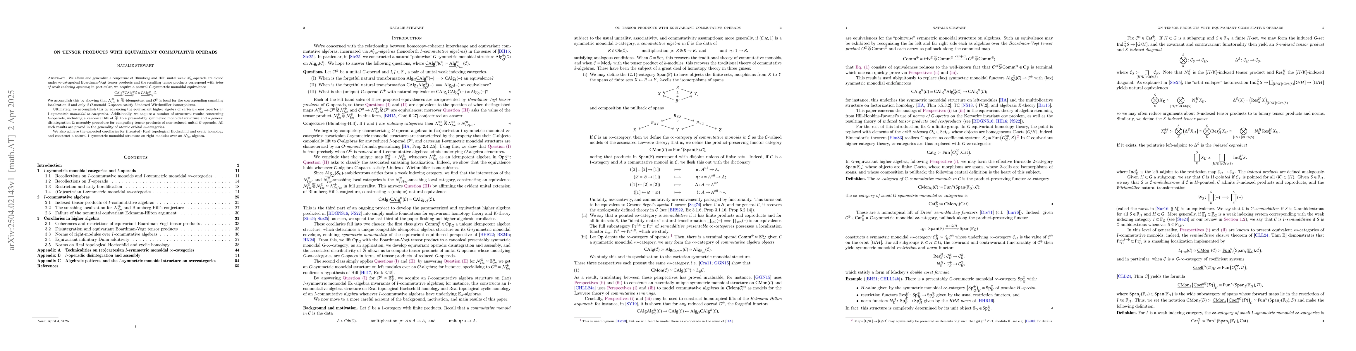 Thumbnail for On tensor products with equivariant commutative operads