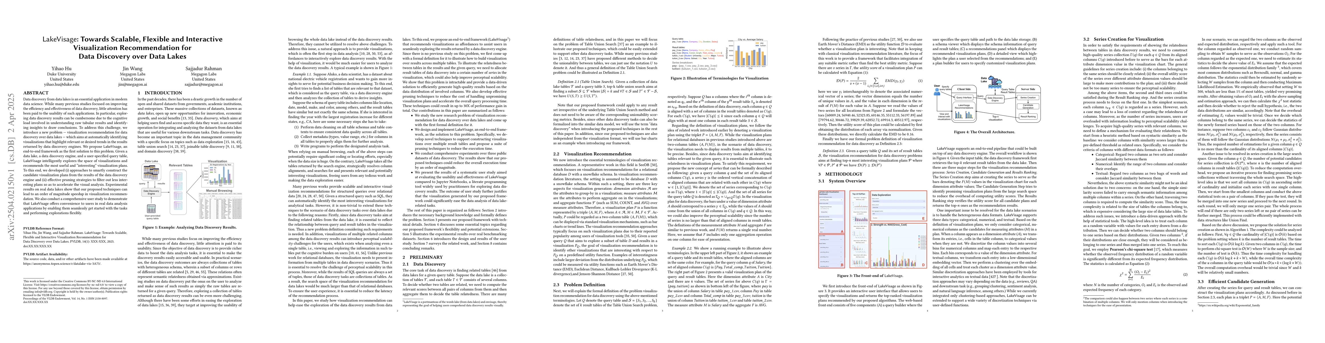 Thumbnail for LakeVisage: Towards Scalable, Flexible and Interactive Visualization
  Recommendation for Data Discovery over Data Lakes